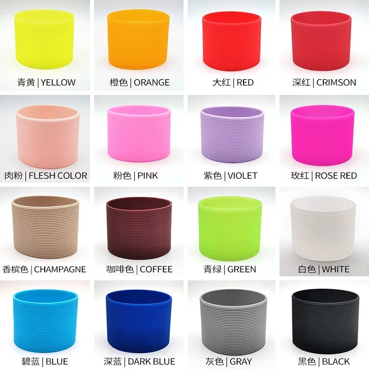 Silicone non-slip thermal insulation protective cover cup sleeve ceramic cup glass stainless steel teacup cover mug cup cover