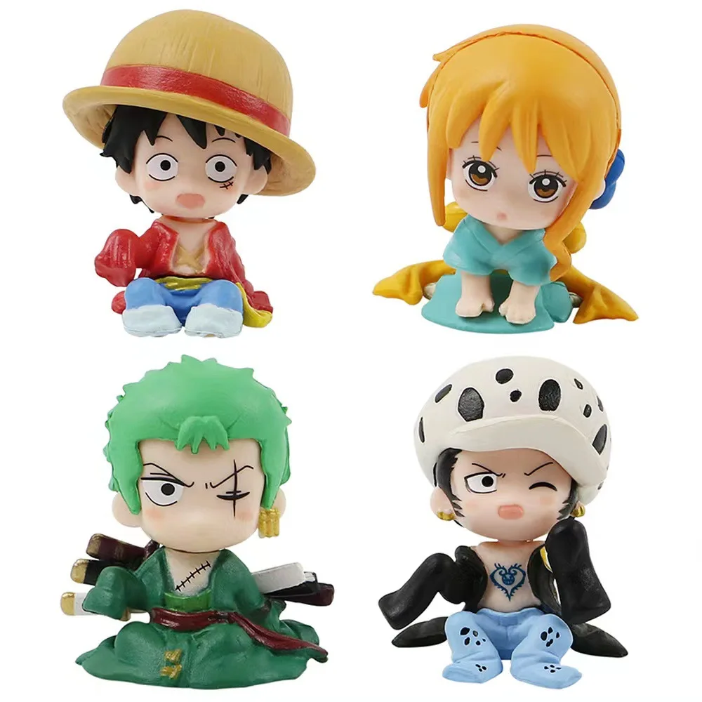 2024 Year Wholesale Anime Monkey D. Luffy  Zoro Nami Luo Sitting Posture Action Figure Car Decoration