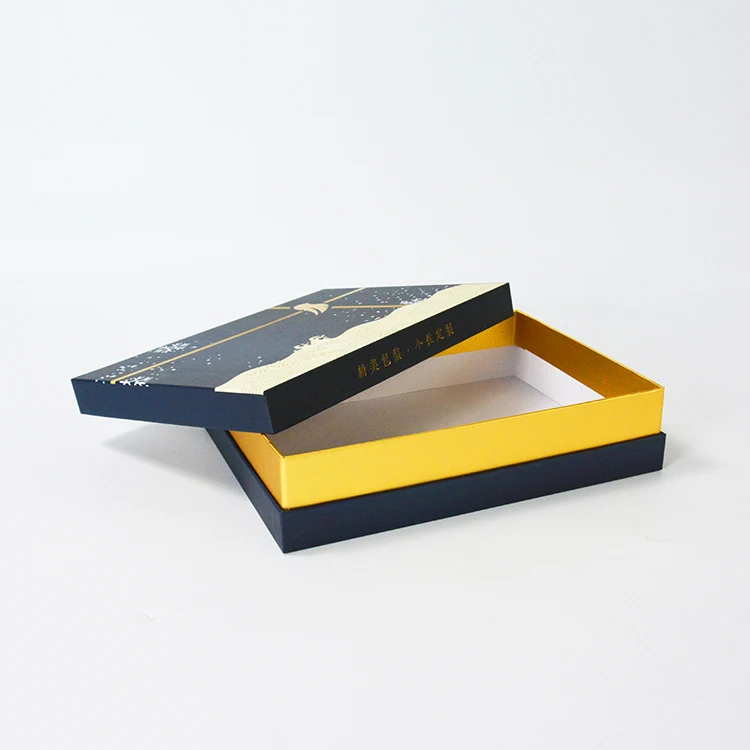 custom logo rectangle shaped rigid cardboard gold black white baby newborn gift 3D puzzles clothing paper packaging box with lid