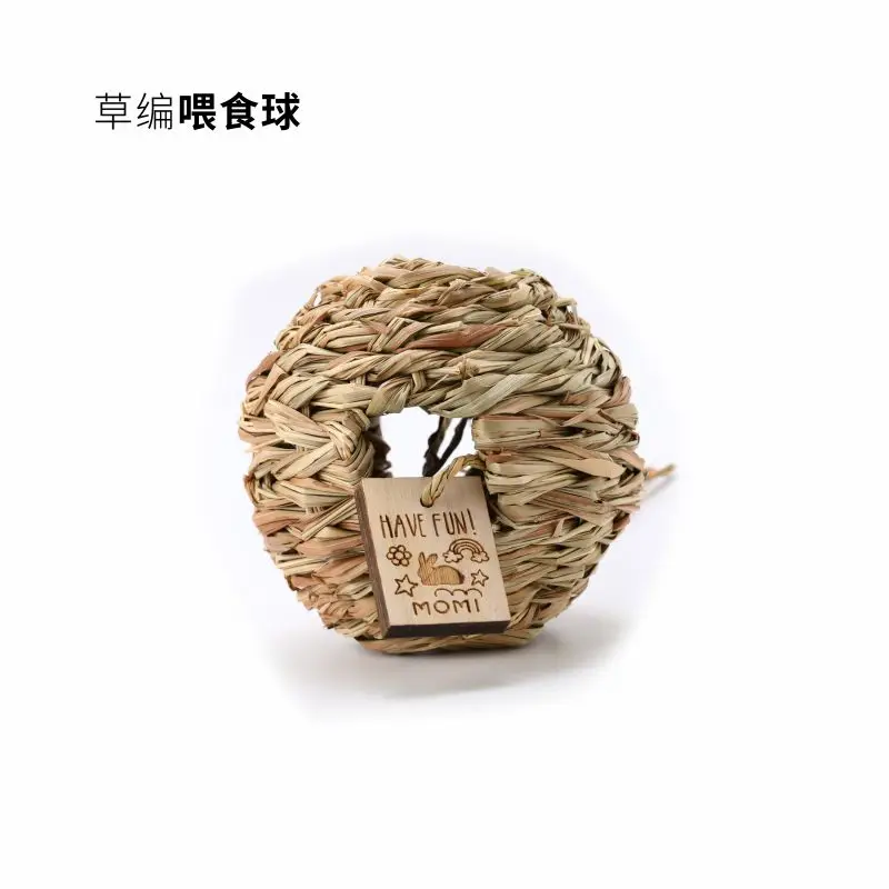 High Quality Small Animals rabbit pet toy hanging toy chew toy Natural Grass Ball Rabbit