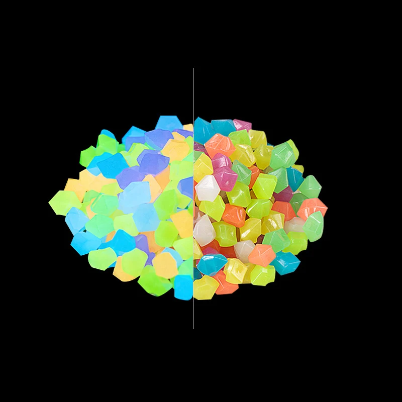 Наружные светящиеся камни светятся в темноте садовые гальки Аквариум Украшение для аквариума Галька Камни смешанные цвета 200 шт./пакет