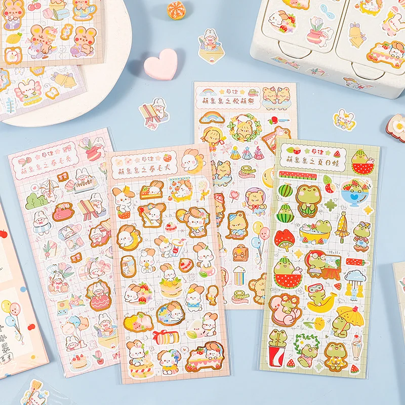 Custom Cute Animals Sticker Notes Cute Cartoon Rabbit Stickers Sheet Gift for Girls Set DIY Scrapbooking