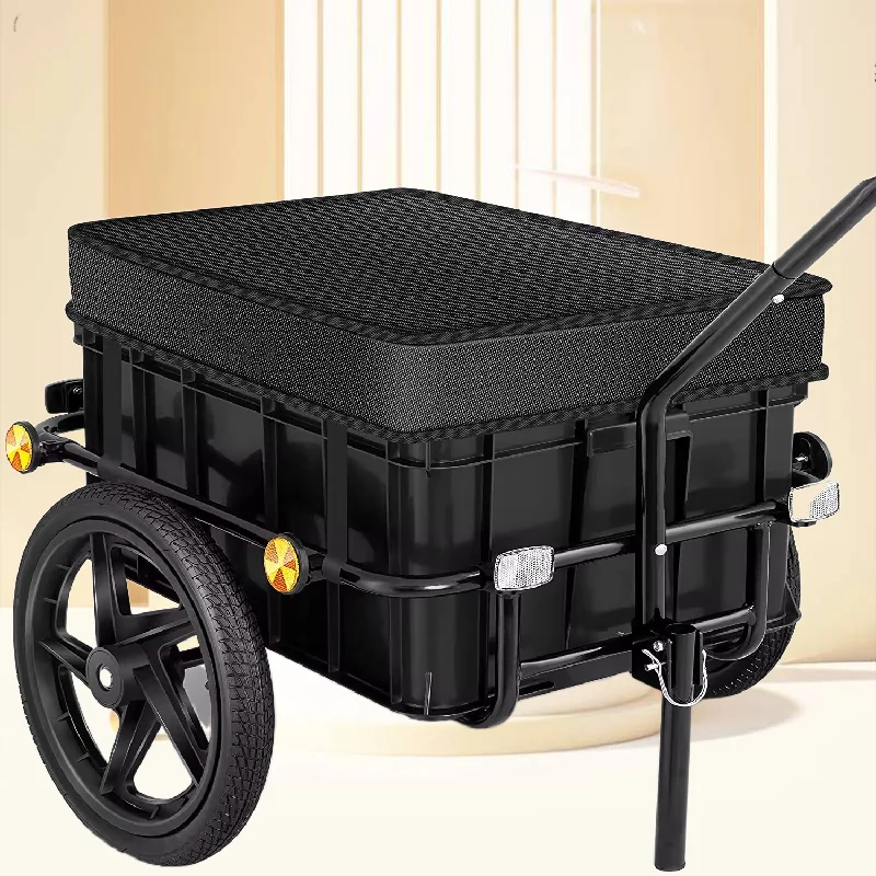 Bicycle trailer Cargo trailer Handcart with coupling High drawbar for bicycle transport trailer Transport box