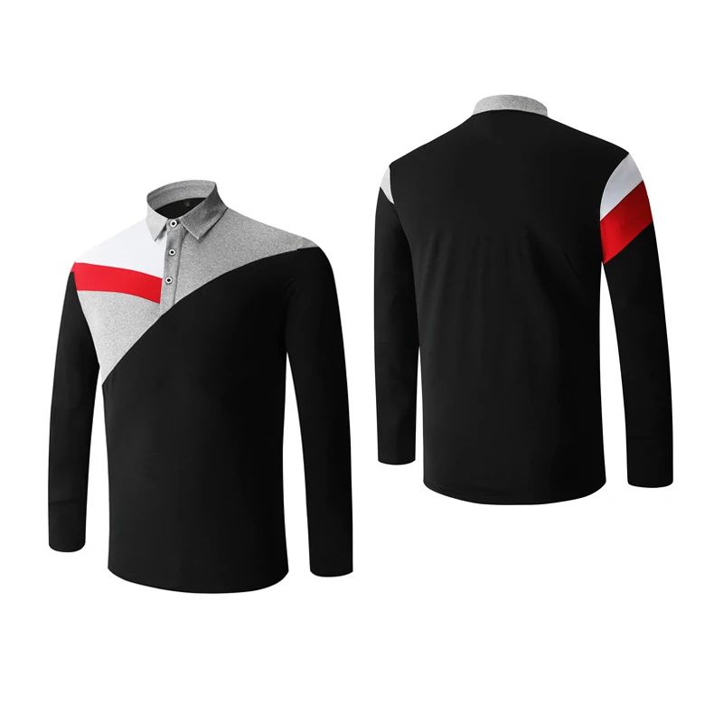 
polyester/ spandex long sleeves button golf polo shirt custom design sports microfiber polo shirt wholesale 