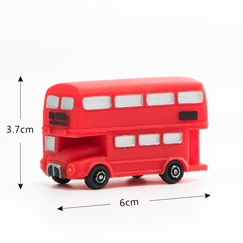 Red retro series resin crafts telephone booth mailbox refueling machine vending machine bus ornament desktop decoration trinkets
