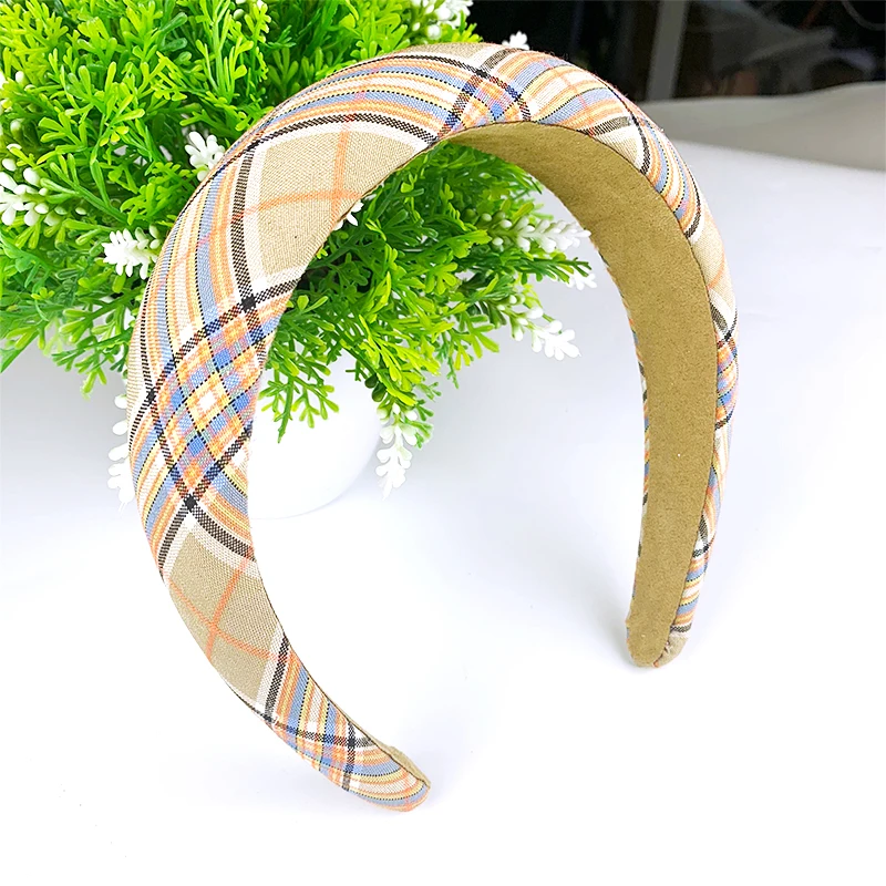 hot selling headbands women grid style fashion headbands polyester headbands women