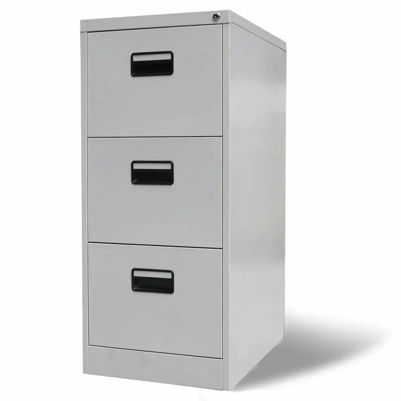 3 drawer Filing Cabinet Steel Materia Light grayl With Adjustable Suspension Slats  furniture