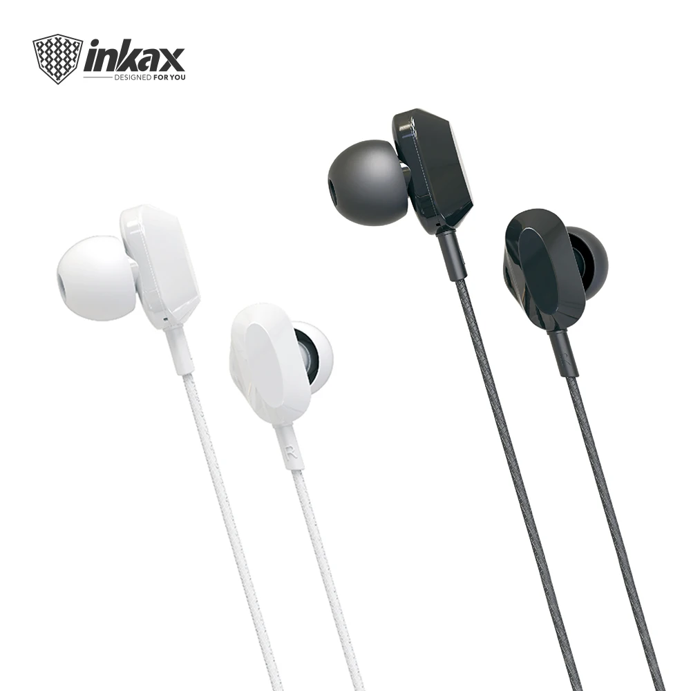 inkax EP-15 3.5mm Wired Earphone in-ear Extra bass Sports Headphones With Microphone For Mobile Phone/Game/3.5mm Device