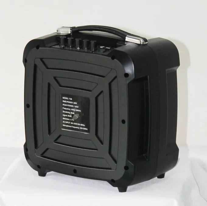 T08A Plastic portable speaker with  light strip USB SD card insertion function wireless English voice prompt recording  radio