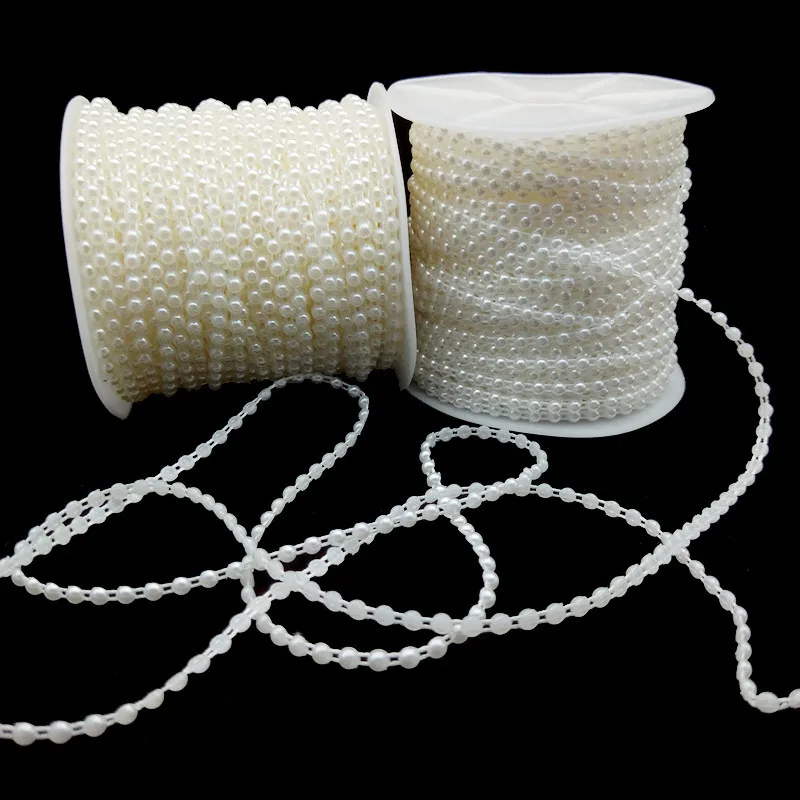 Rolls Of Semicircle Pearls abs Plastic Beads String Garment Accessories Plastic Beads Chain Roll