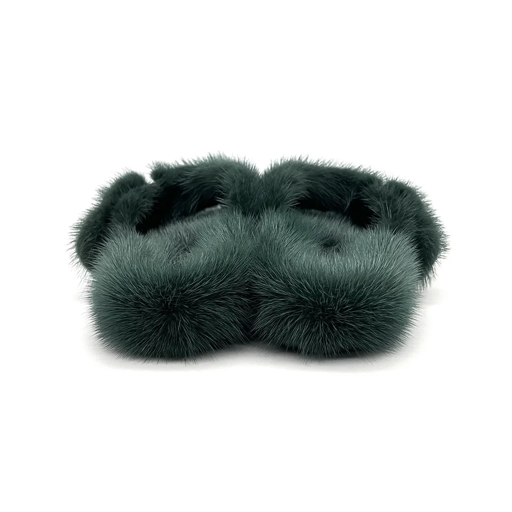 QIUCHEN QC22057 низкий минимальный заказ оптовая продажа модные женские пушистые Шлепанцы из натурального меха норки цветные сандалии