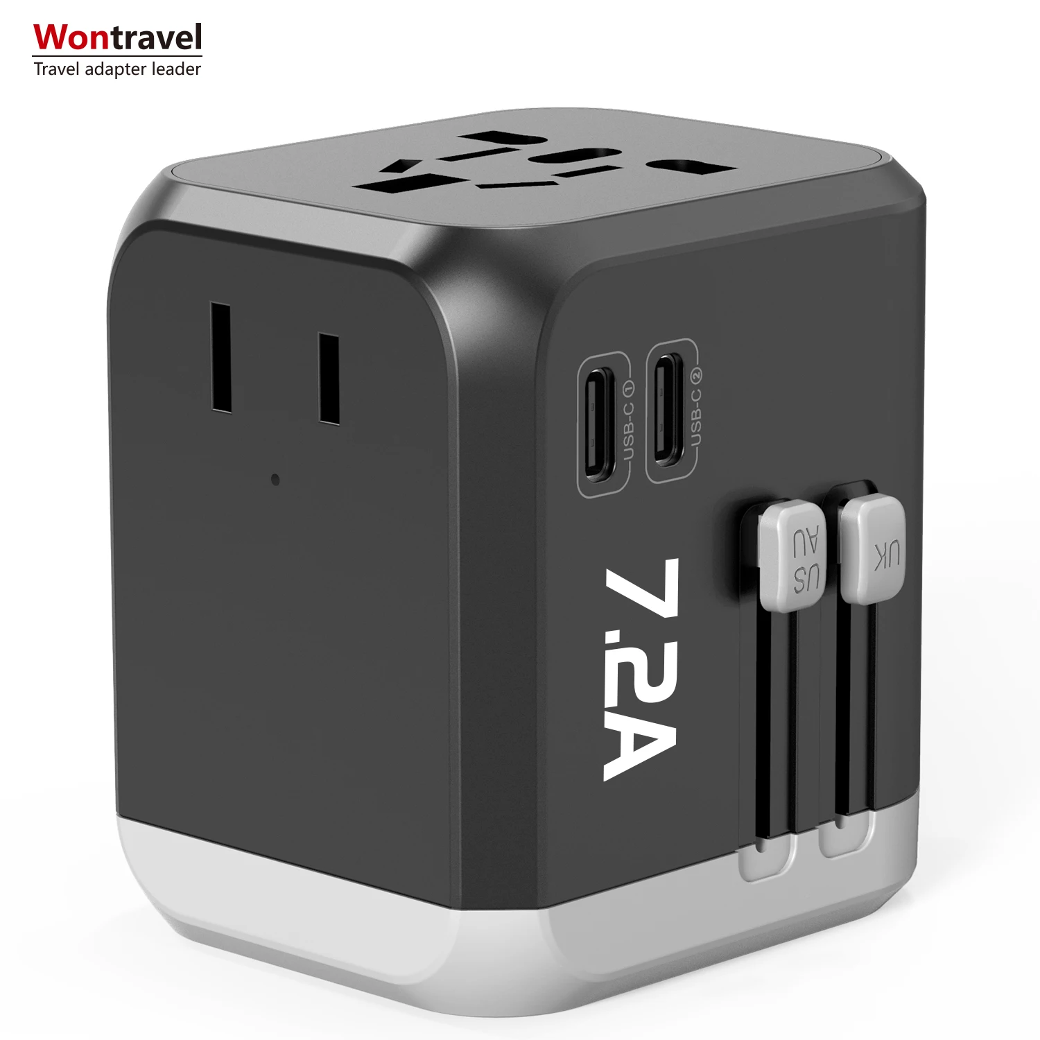 Travel quick charging adapter 3usb dual type c multi port AU EU US UK all in one universal charger