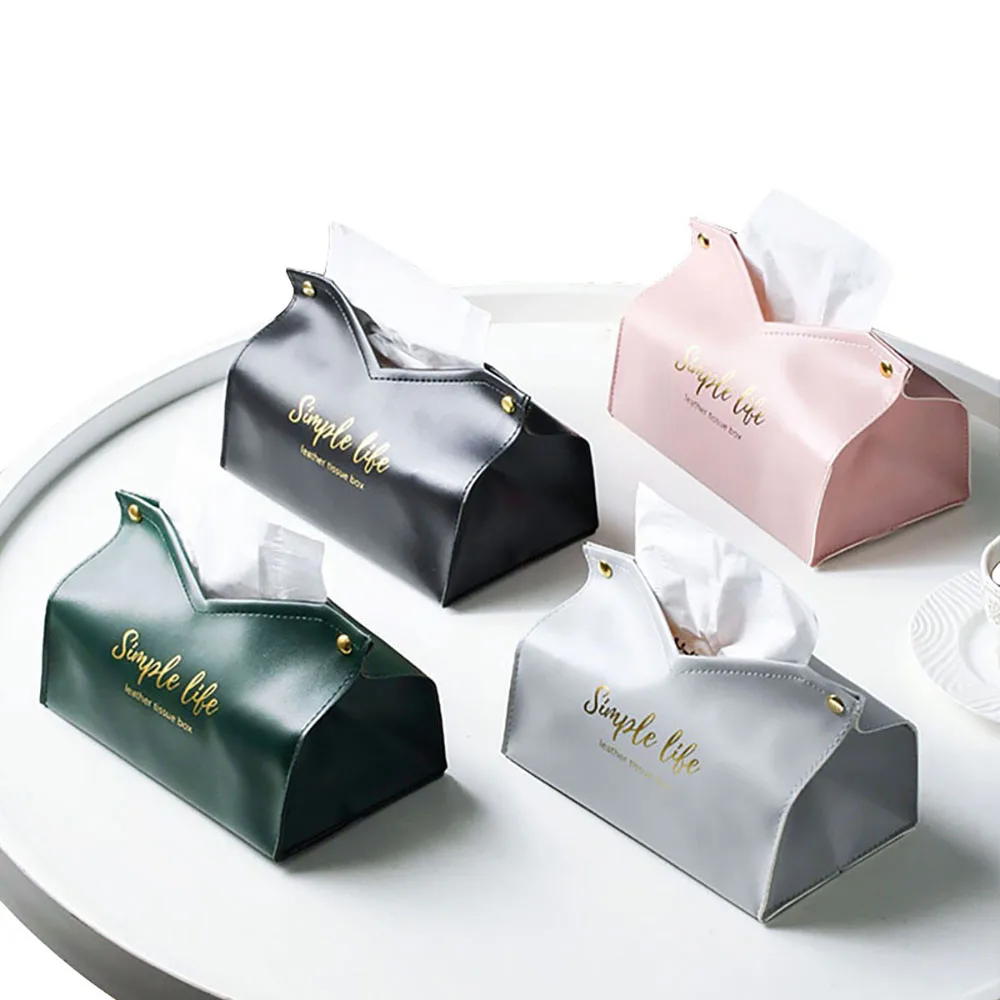 Коробка из искусственной кожи для салфеток, коробка для салфеток для лица, рулон бумаги, диспенсер для ванной комнаты, столешница для туалетного столика, ночные стойки, офисный стол, автомобиль