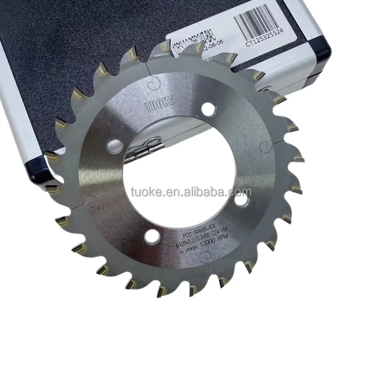 Пильные диски TUOKE TK589 PCD для деревообработки 125x3.2x55x24z Алмазное лезвие резки Деревообрабатывающие инструменты