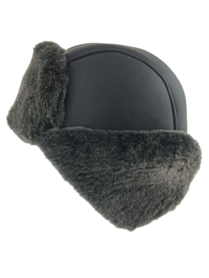 custom promotional women trooper hat wholesale warm fur trucker double face shearling sheepskin Winter trapper Ushanka hat