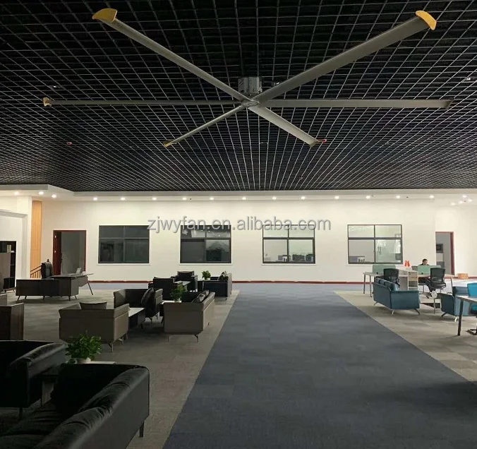 7.32m/24f Industrial Exhaust Fans 1.5kw 5  Aluminum Blade Hvls Industrial Big Ceiling Fan For Large Farm