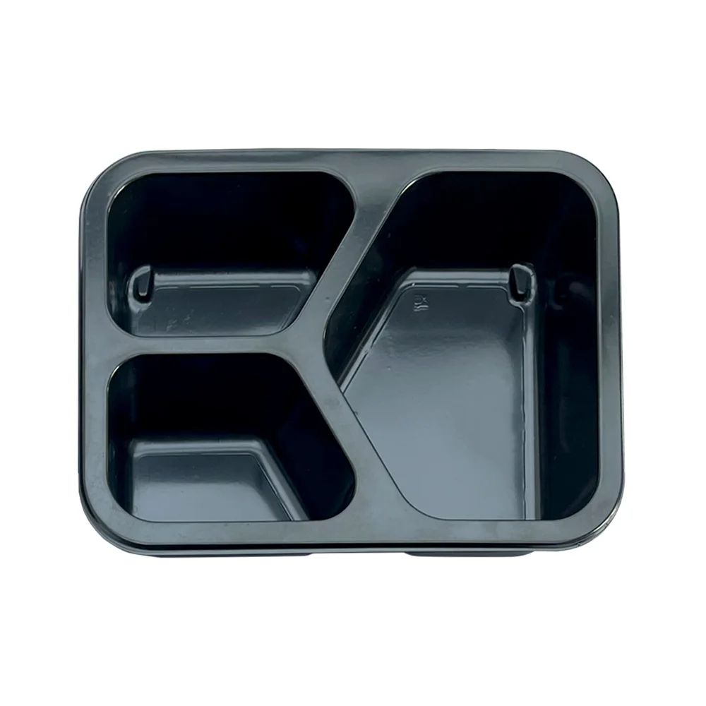 Airline Food Tray CPET Ovenable Microwaveable Black White Plastic CPET Tray Food Disposable Packaging