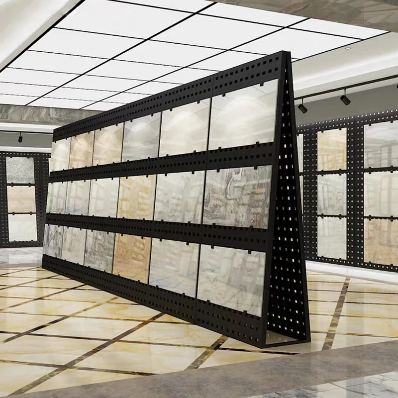 Foshan Manufacturer Display Rack Metal Marble Granite Sample Holder Shelf