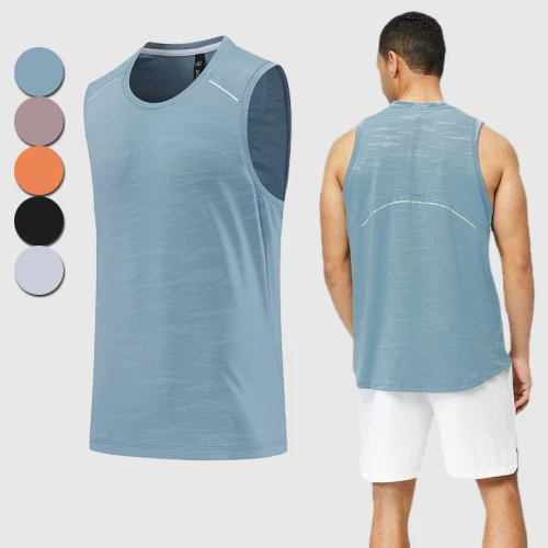 Hot Selling Custom Logo Men Sports Comfortable Breathable Shirt Running Sleeveless T-shirts Gym Fitness Tank Top Men Man Vest