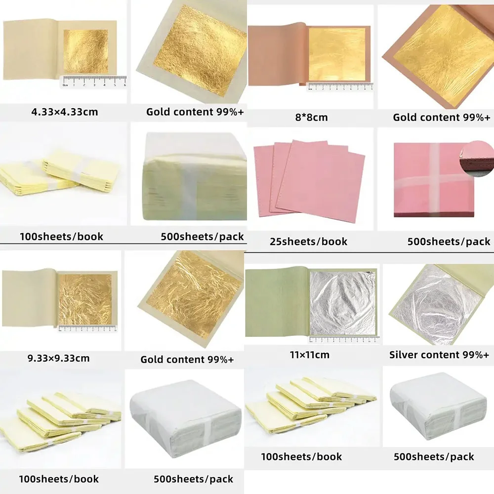 Hot Sale Private Label Real Gold Leaf 24K Pure Genuine Edible Gold Leaf Food Decoration For Art