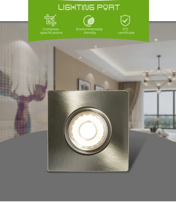 ETL Square 3 Inch COB Recessed Lighting 7W White Fixtures Gimbal Trim Led Downlight CRI90 with Junction Box for Wet Location