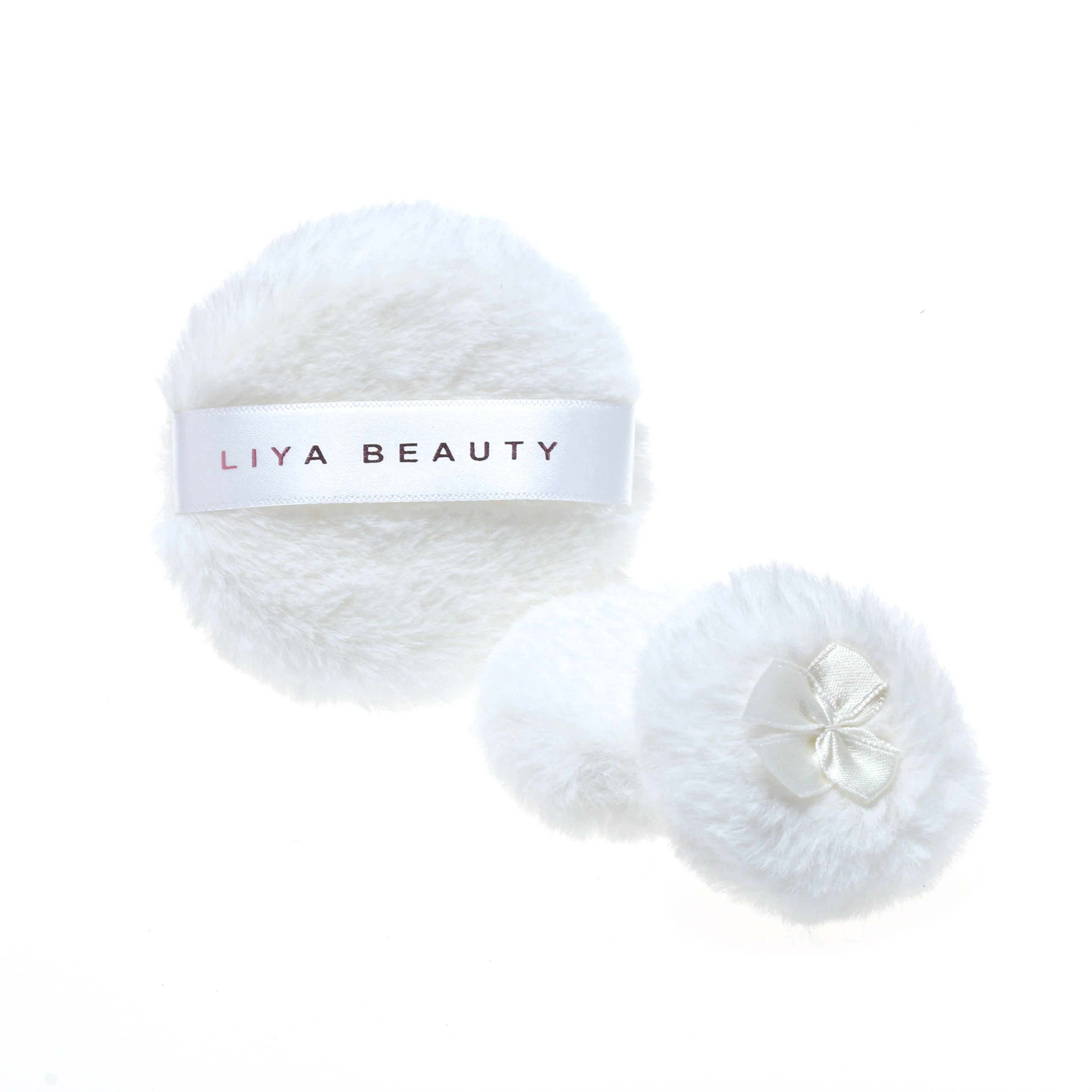 Imitation rabbit fur super soft long hair ribbon bow face body loose powder highlight powder puff