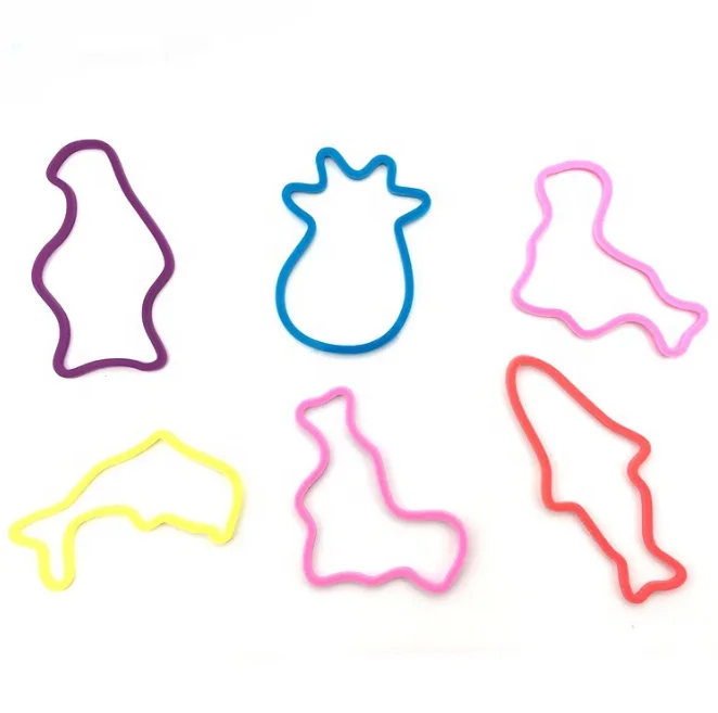 Hot Selling DIY Crazy Rubber Bands Custom Shape Silicone Loom Rubber Band Bracelet