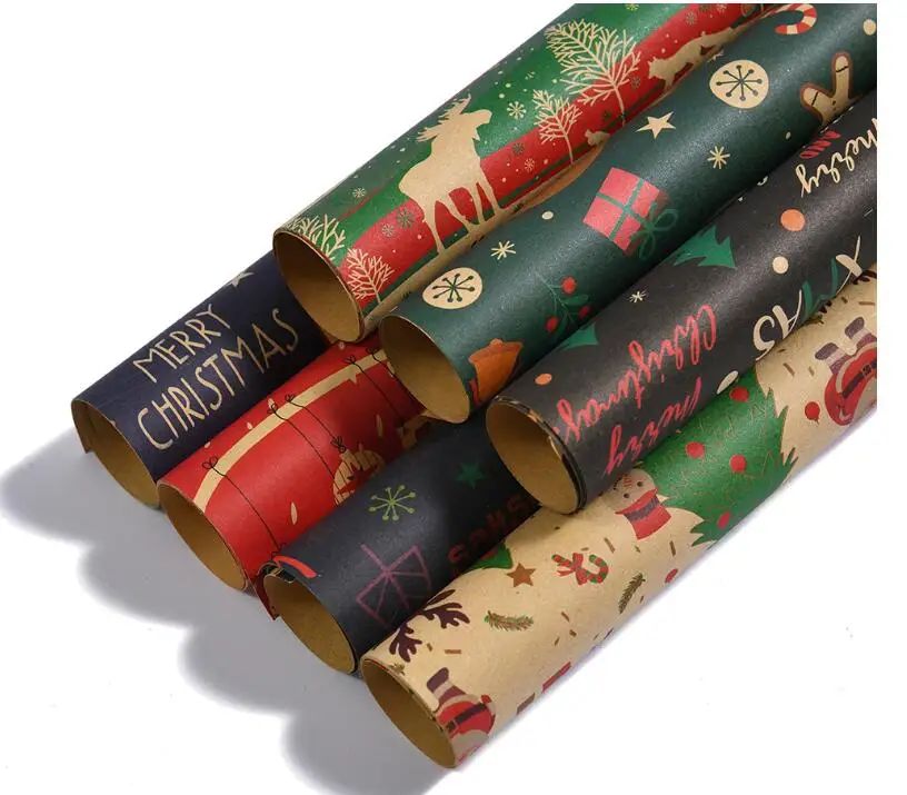 Wholesale Gift packing paper roll Christmas custom gift wrapping paper