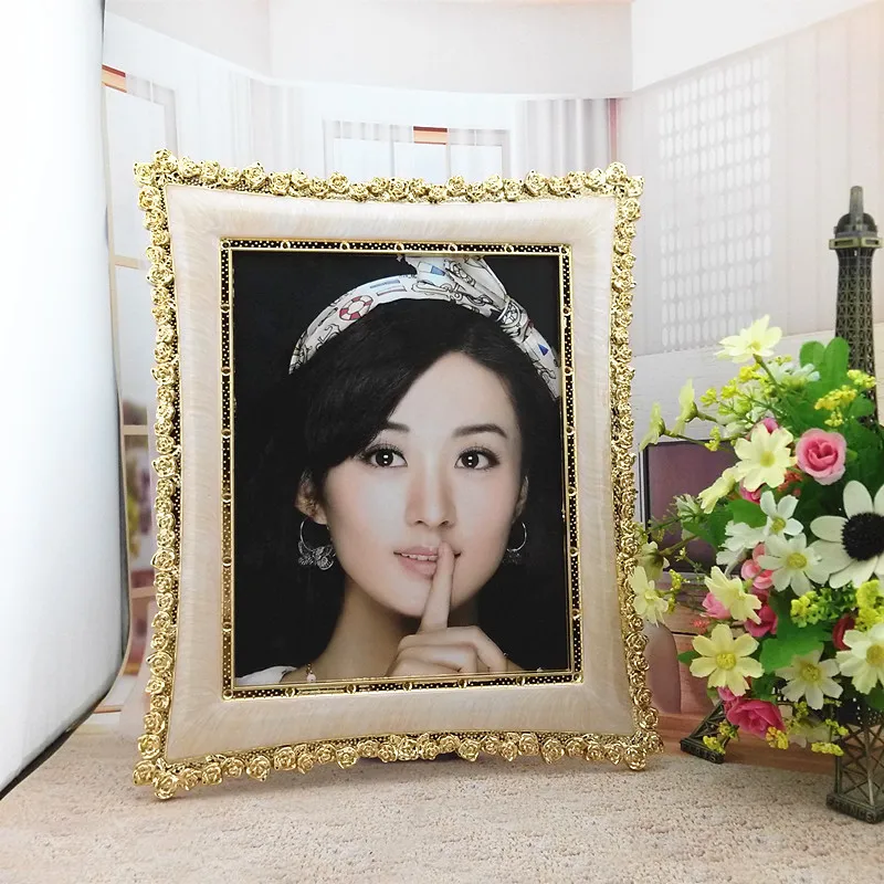 New Design Wedding Diamond Gold Women Marcos De Fotos Resin Gifts Memory Picture Photo Frame