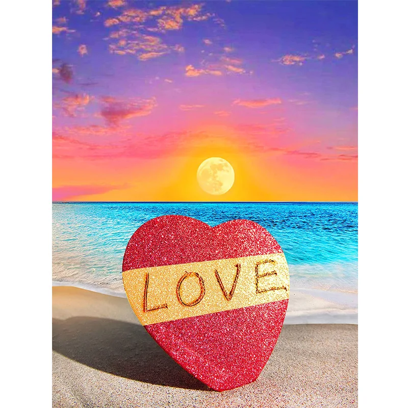 Odm/oem картины морской пейзаж Love and the beach pintura алмазная живопись холст Картина декор настенное искусство