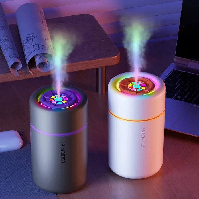 Portable Aromatherapy Vehicle-Mounted Air Diffuser Mini USB Wireless Ultrasonic Atomizer Humidifiers With 7 Color LED Light