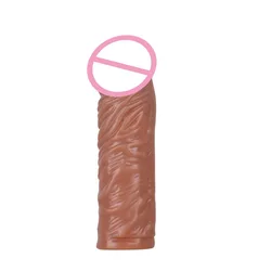 7.08 Inch Realistic Penis Sleeve Extender Reusable Dildos Condom Delay Ejaculation Dick Enlargement Sex Toys for Men