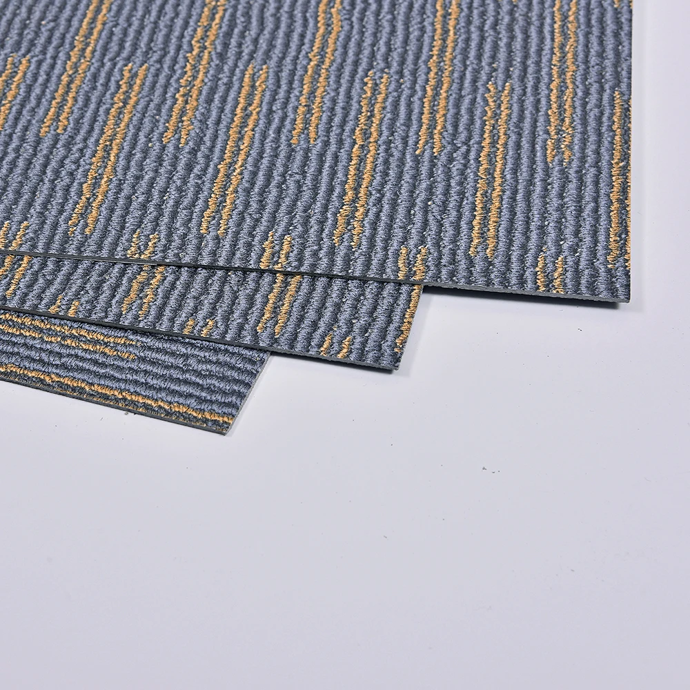 Guangzhou factory 5 mm 6 mm 7 mm waterproof and anti-fouling PVC vinyl plank floor Interlocking carpet braided pattern SPC floor
