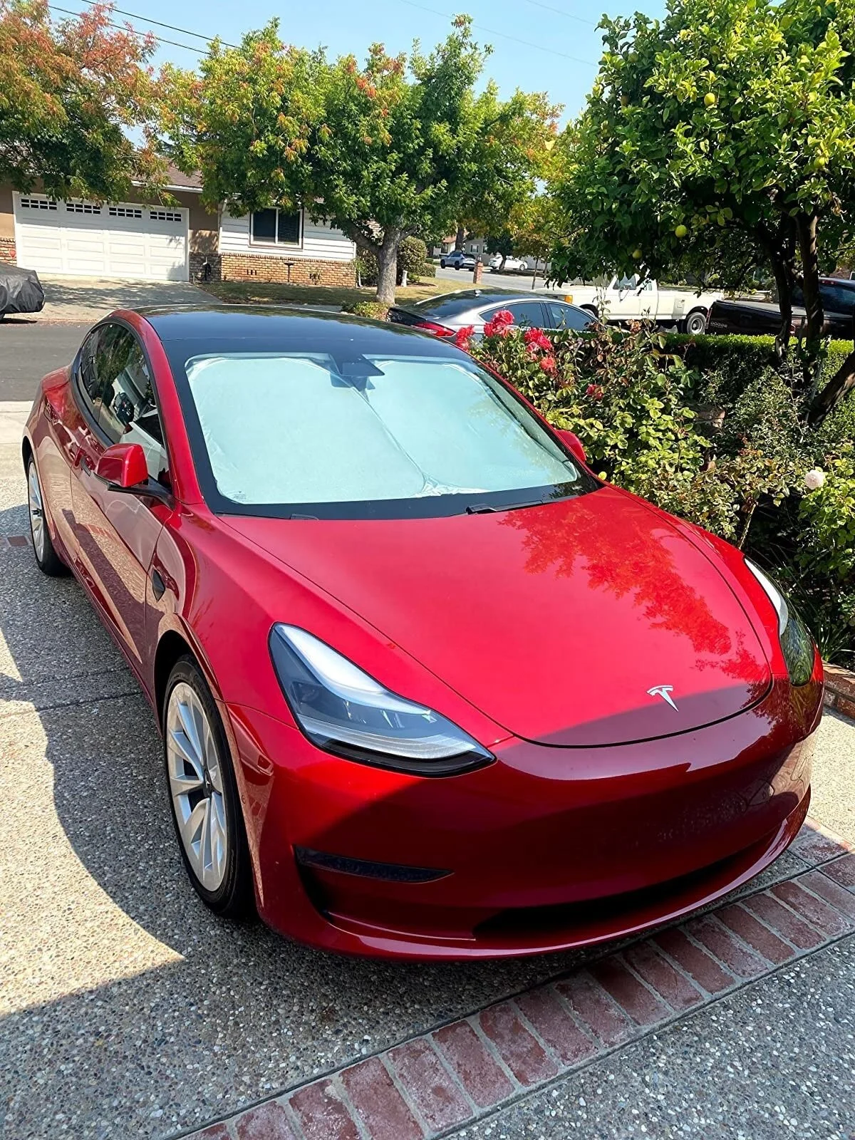 Model Y front window car sunshade folding white tyvek sunshade for TESLA car