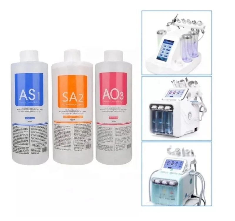 AS1 SA2 AO3 Hydra Serum Facial Solution Aqua Peel Liquid 400ml Small Bubble Skin Care Facial Cleansing Acen for Facial Tool Sets
