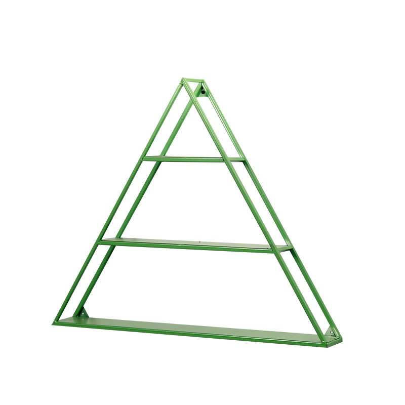 Home Living Room Nordic 2-Tires Metal Triangle Wall Floating Shelf Racks Decor