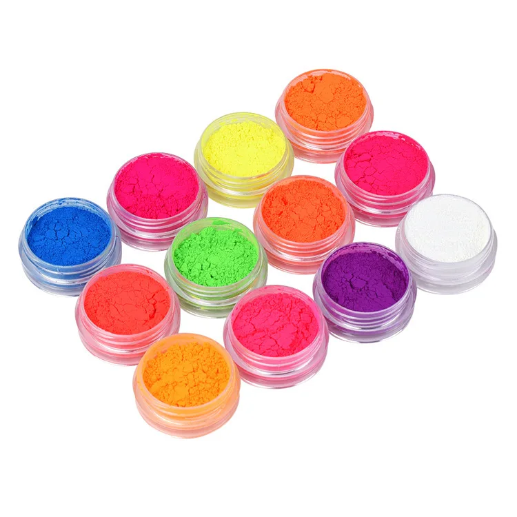 wholesale12 colors/ set neon private label custom nail art Pigments fluorescent neon pigment powder