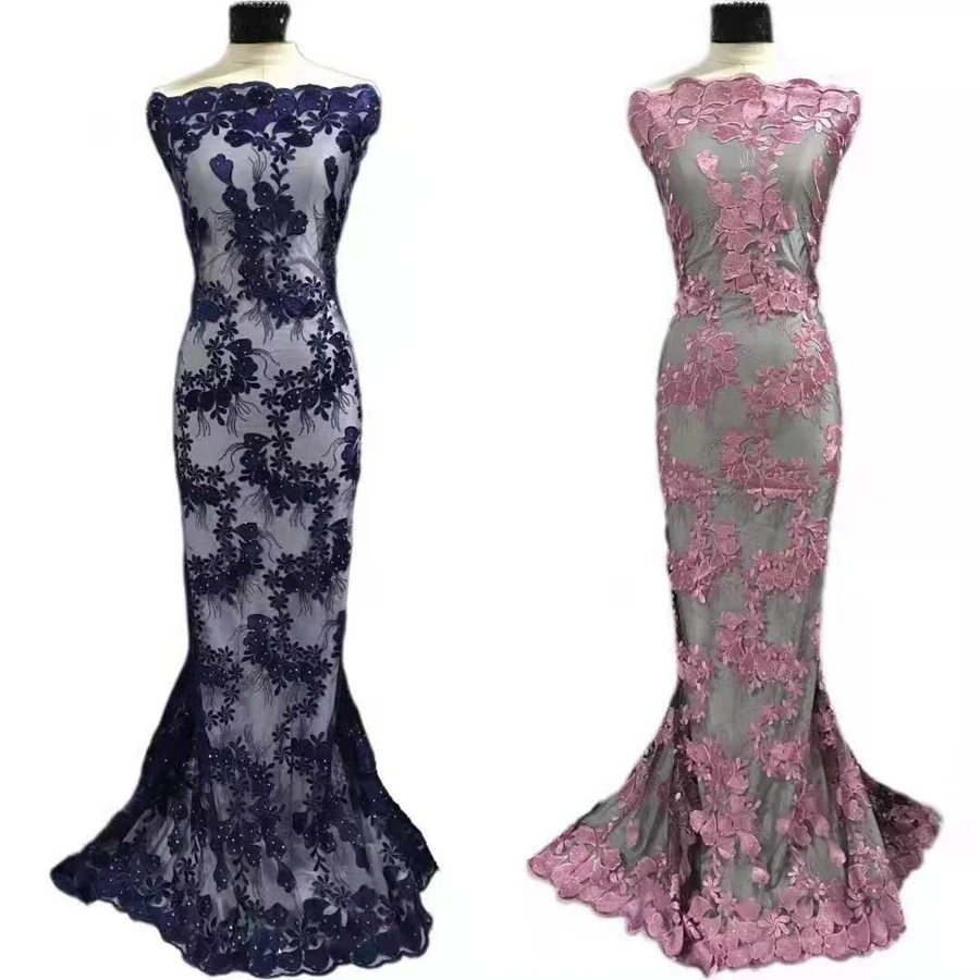 Chantilly Jacquard African Nigerian Border Stretch Voile Elastic Tulle Lace For Lingerie