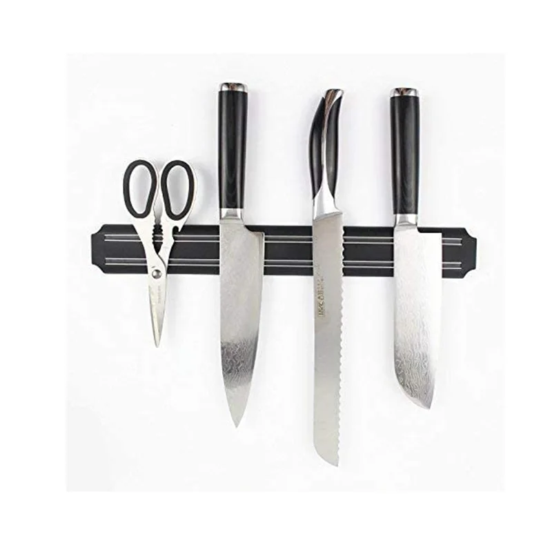Magnetic knife strip magnetic knife holder  for wall secure and easy storage solution for kitchen knives