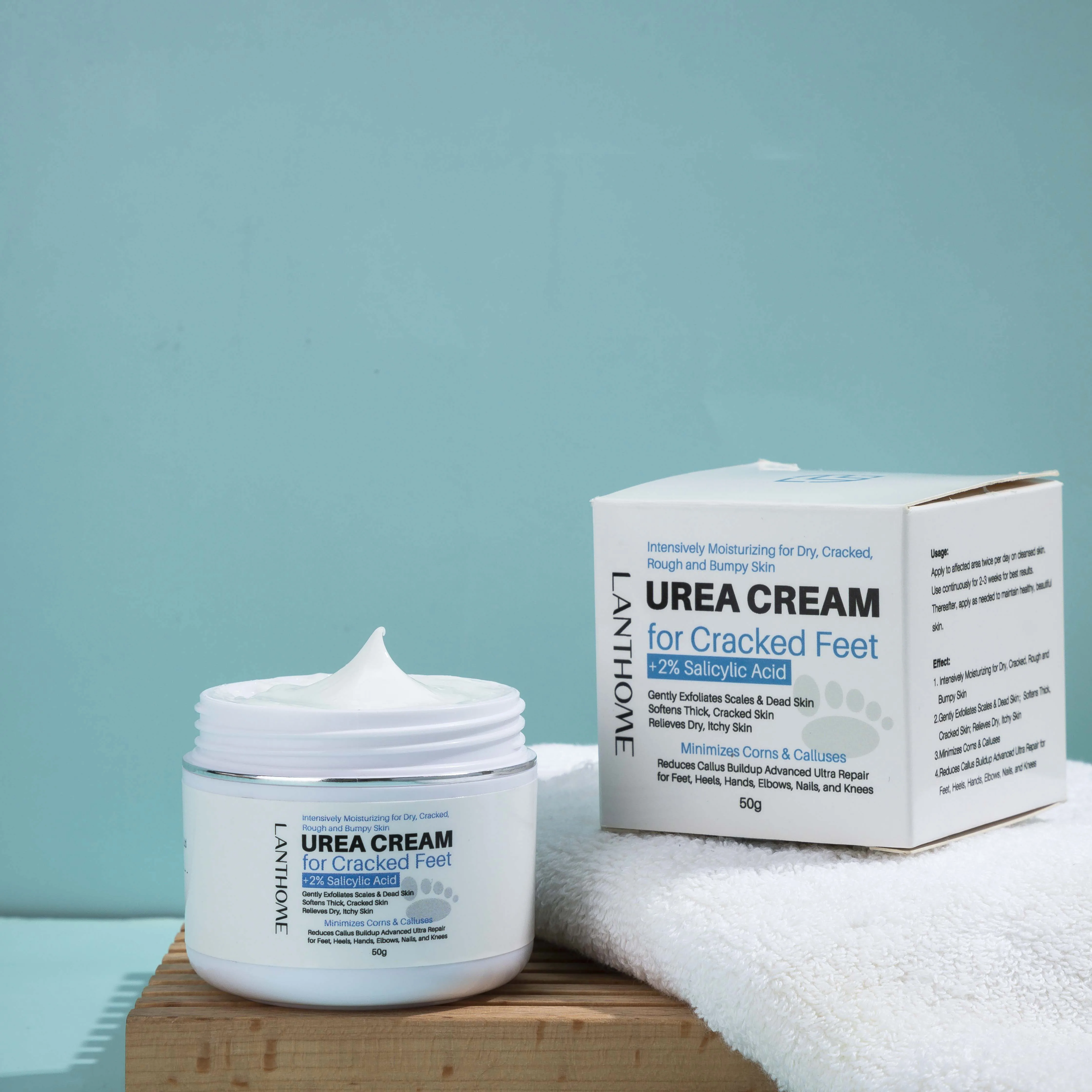 Urea Cream + 2% Salicylic Acid Foot Scrub Care Exfoliates Dead Skin Callus Remover Heel Cream Urea