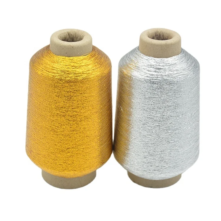 Top Sale Embroidery Gold MX-Type Metallic Yarn Manufacturer  Multi color Metal yarn  12mic 2*30D polyester Metallic threads
