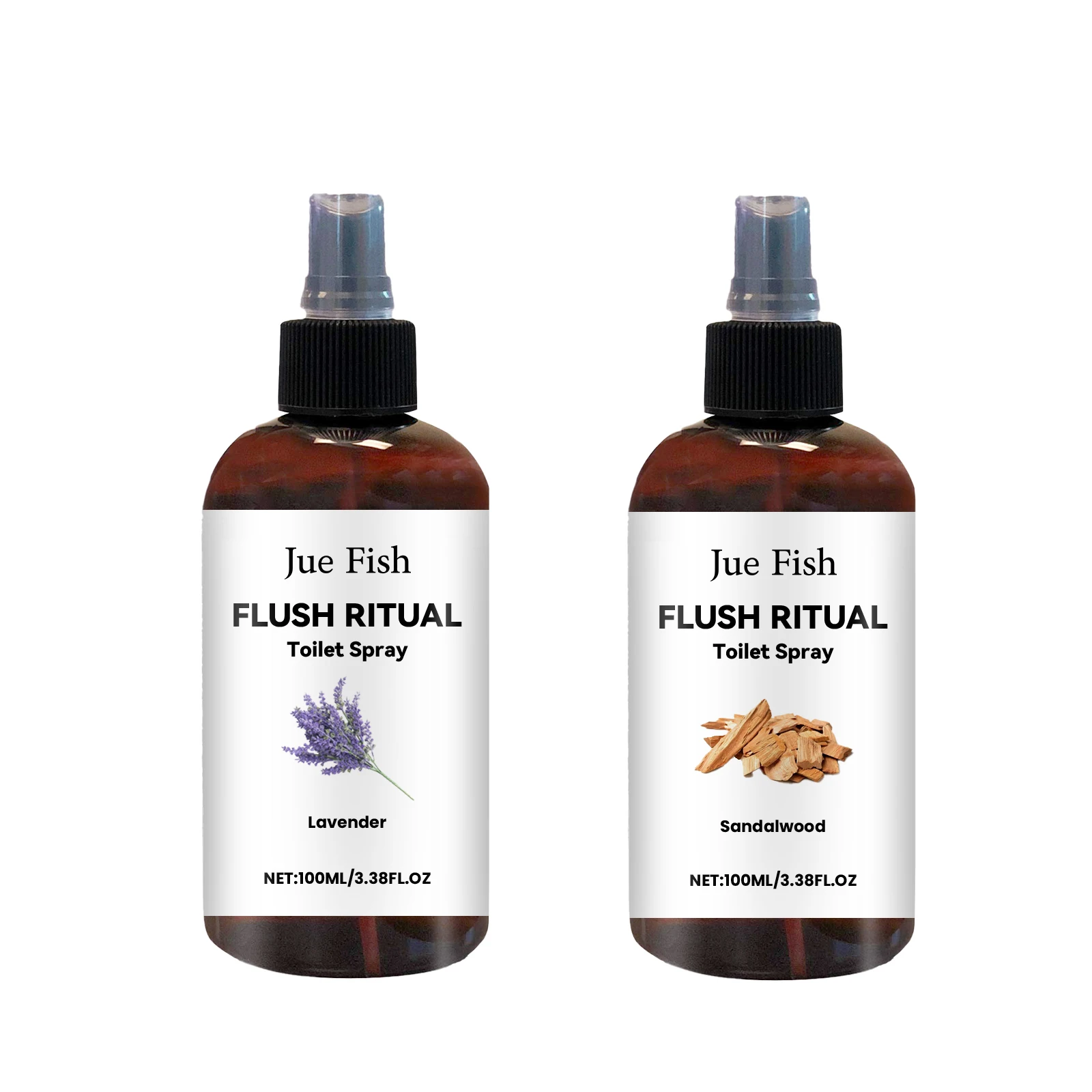 JUE FISH Sandal Wood&Lavender Scent Flush Ritual Toilet Spray Air Freshener Spray For Toilet