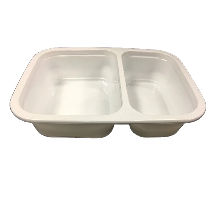 Высокое качество, индивидуальные одноразовые контейнеры для еды, 2 отсека, пластиковая коробка для еды на вынос ланча
