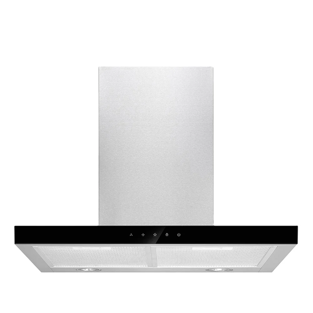 Advanced technology stainless steel kitchen wall mounted commercial smart t shape  stainless steel range hood