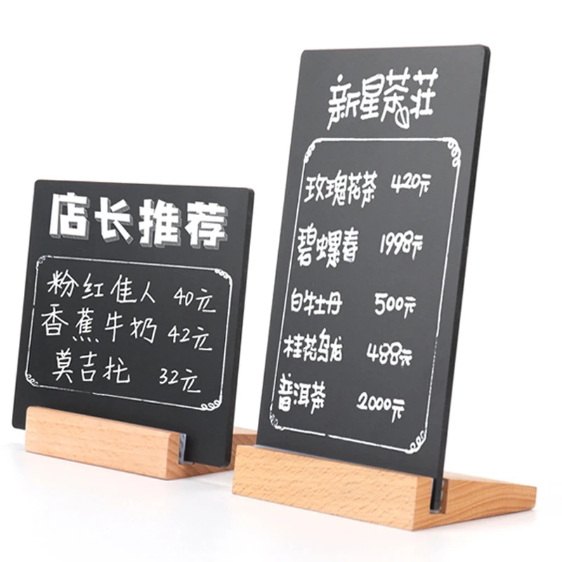 DIY Handwriting acrylic menu sign board, A4 A5 A6 T L Shaped Tabletop black Acrylic menu poster Sign Holder display board