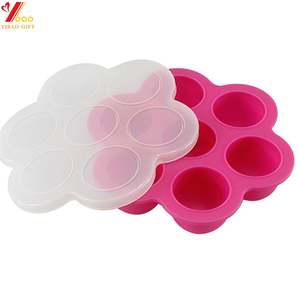 Ice Ball Mold Silicone Ice Tray Molds with Lids Customized 7 Circular Holes Silicone Kitchen Round Ice Cream Tools 50pcs