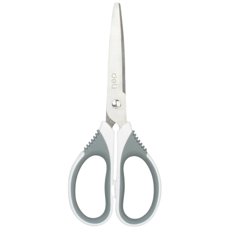 Deli 6045 soft rubber handle paper-cut scissors for school students office household manual scissors 144pcs Per Carton Set