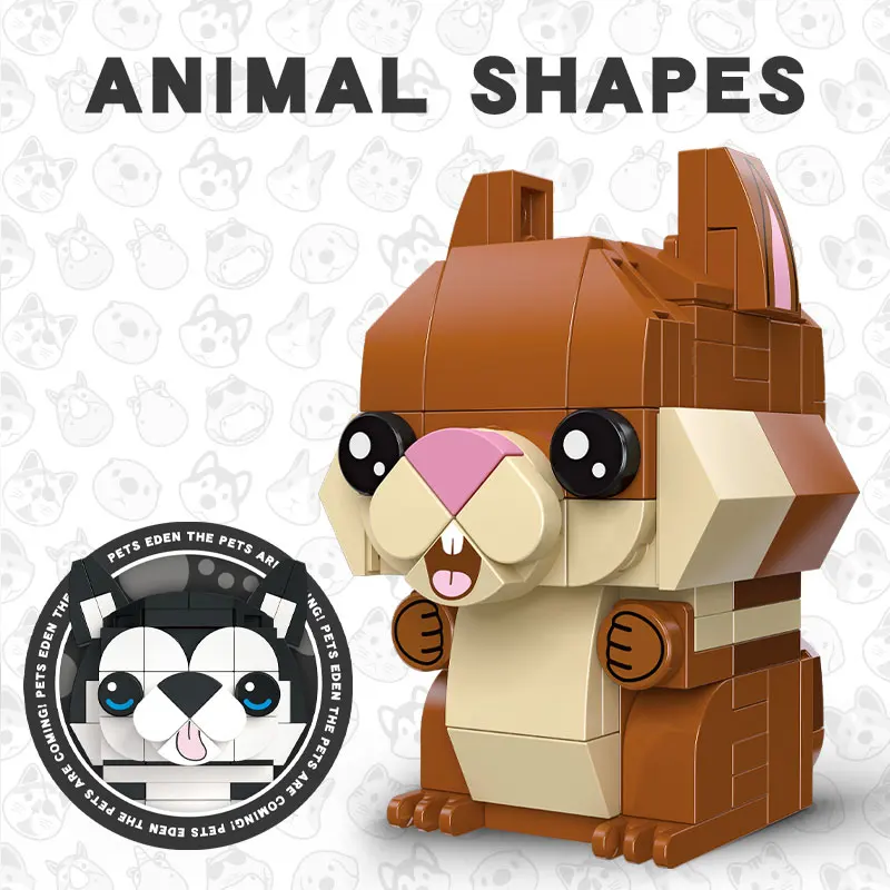 JIESTAR 661 Pcs 6 Styles Mixed Small Cute Dog Puppy Animal Figure Building Block 2023 Novelty Gift Set For Kids 6 Plus Years Old