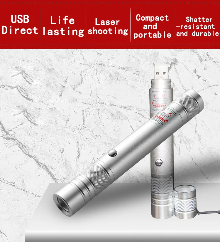 USB factory direct cross-border goods  flashlight charging portable outdoor super laser pointer pen