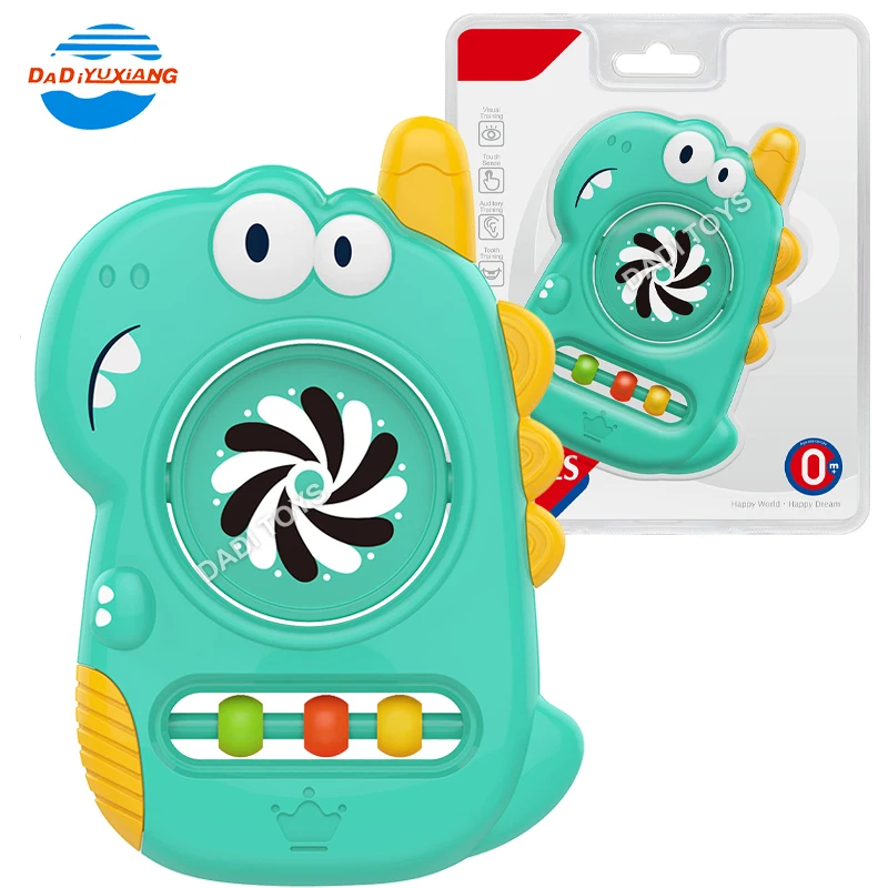 DADI OEM/ODM Cute Dinosaur 2023 Baby Mobile Phone Toy Baby Toy Rattle Ring Plastic Baby Phone Rattle